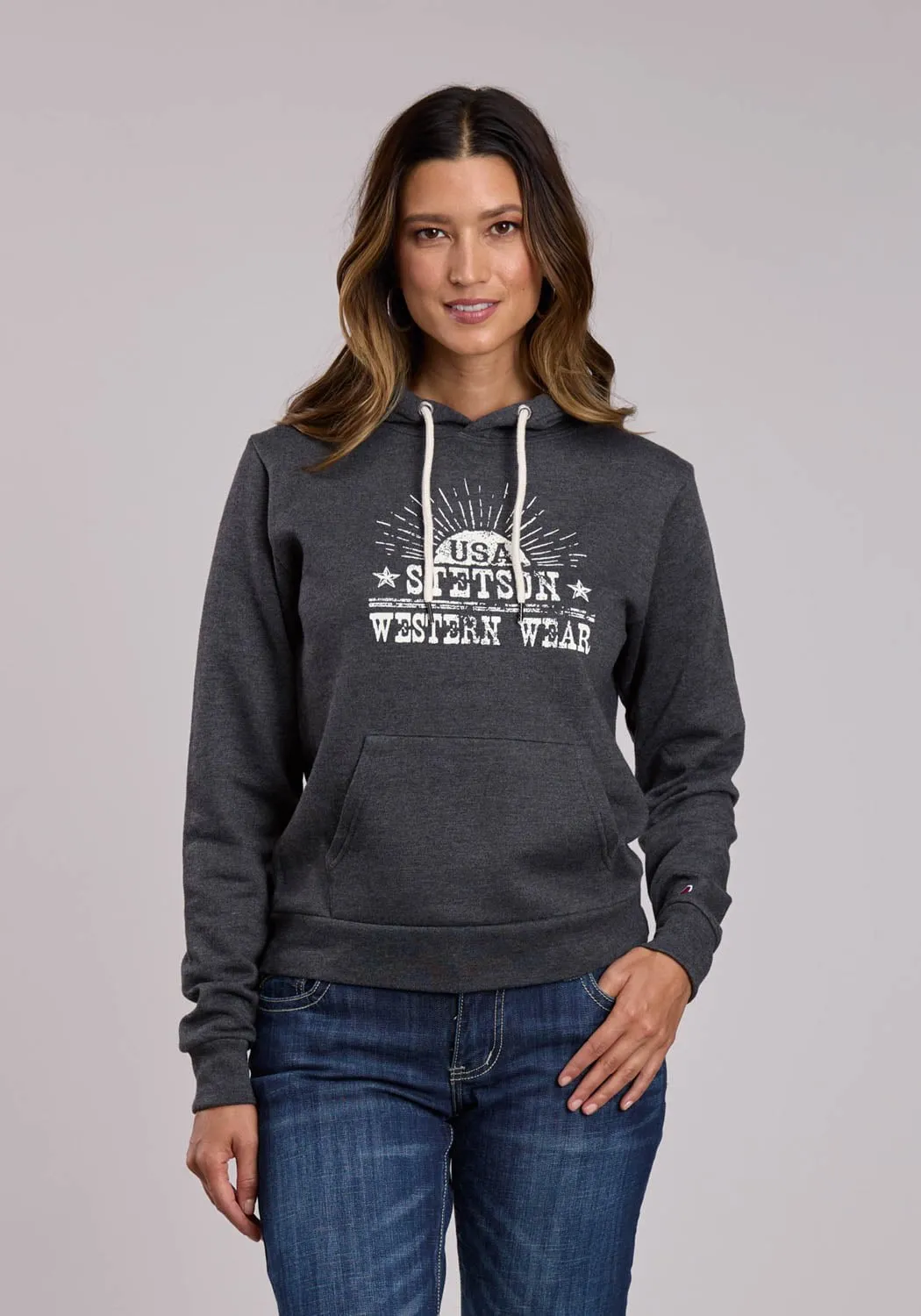 Family Style Urban Explorer Youth Style Stetson Womens USA Western Wear Black Cotton Blend Hoodie