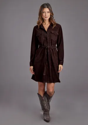 Stetson Womens Western Shirt Chocolate Brown Lambskin L/S Dress Calm Look Comfy Fit All Body Fit Stetson Womens Western Shirt Chocolate Brown Lambskin L/S Dress
