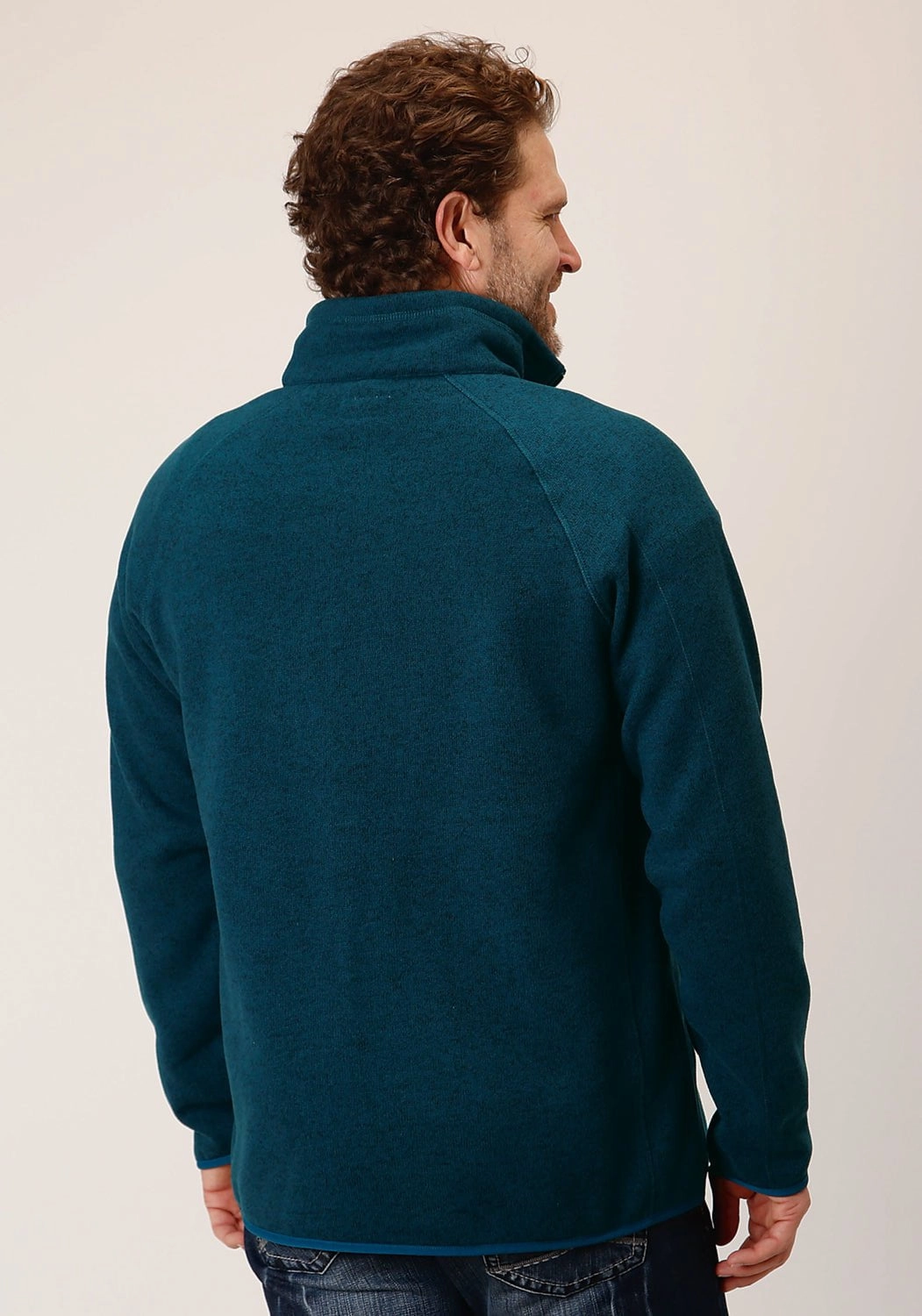 Layering Piece Stetson Mens Bonded Sweater Knit Blue 100% Polyester Pullover