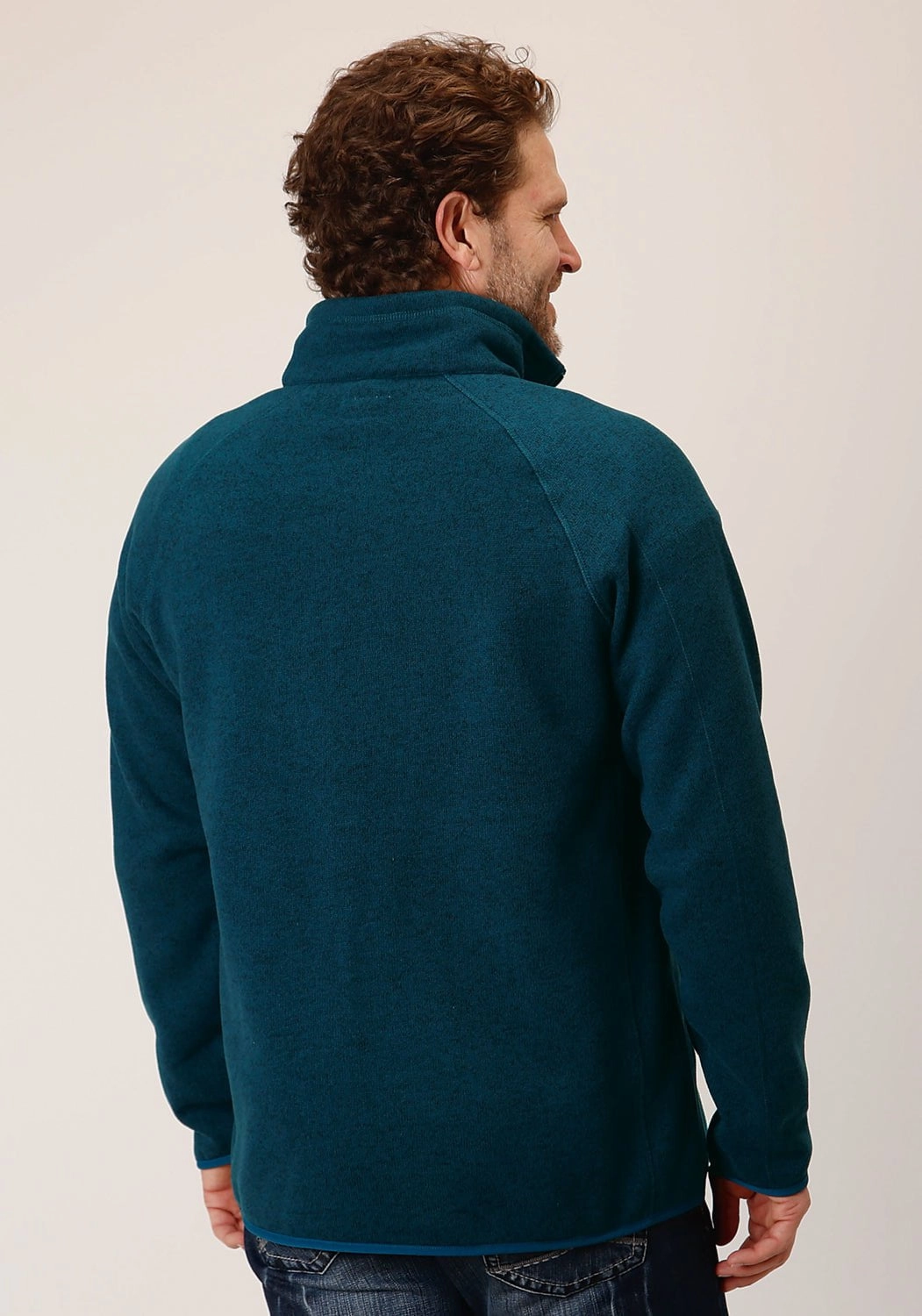 Stetson Mens Bonded Sweater Knit Blue 100% Polyester Pullover Weekend Adventure Fashion staples