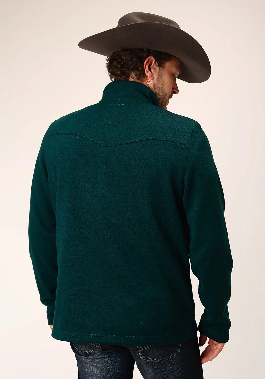 Simple Comfort Stetson Mens Bonded Sweater Knit Green 100% Polyester Pullover