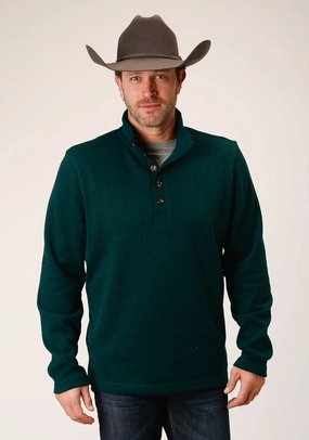 Stetson Mens Bonded Sweater Knit Green 100% Polyester Pullover Eco Friendly Dye Process Stetson Mens Bonded Sweater Knit Green 100% Polyester Pullover Edgy Fashion