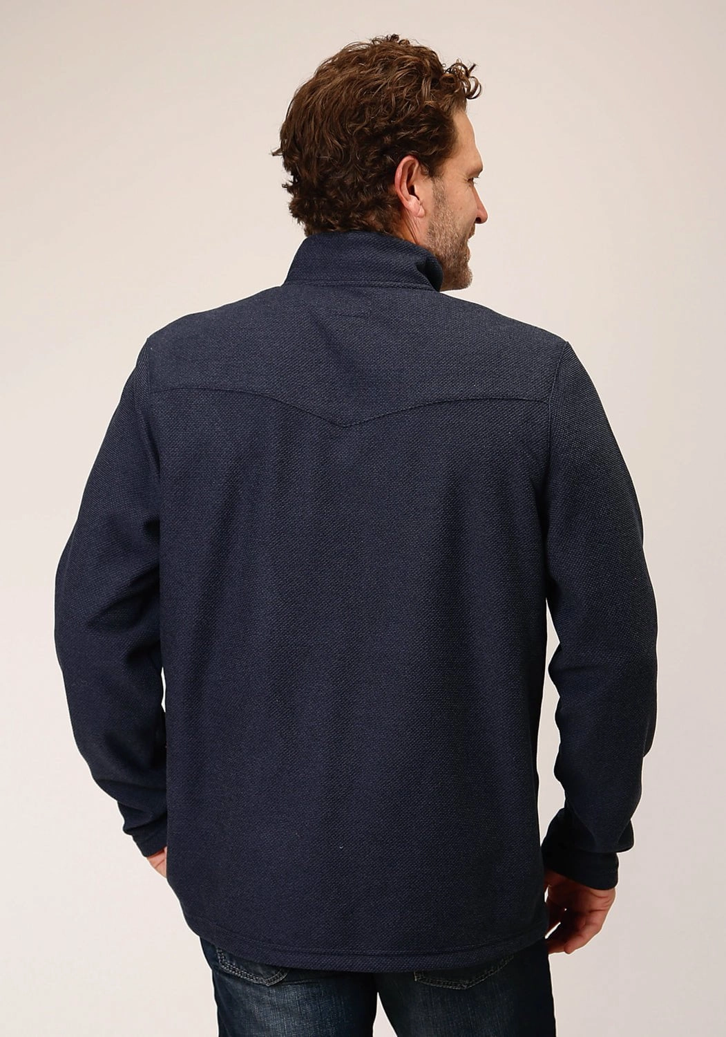Stetson Mens Honeycomb Knit Blue Polyester L/S Pullover Sweater Plus Size Fit Multi Layer Stitching
