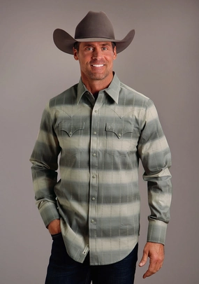 Stetson Mens Serape Dobby Brown 100% Cotton L/S Shirt Sheer material Breathable Material Effortless Style Stetson Mens Serape Dobby Brown 100% Cotton L/S Shirt