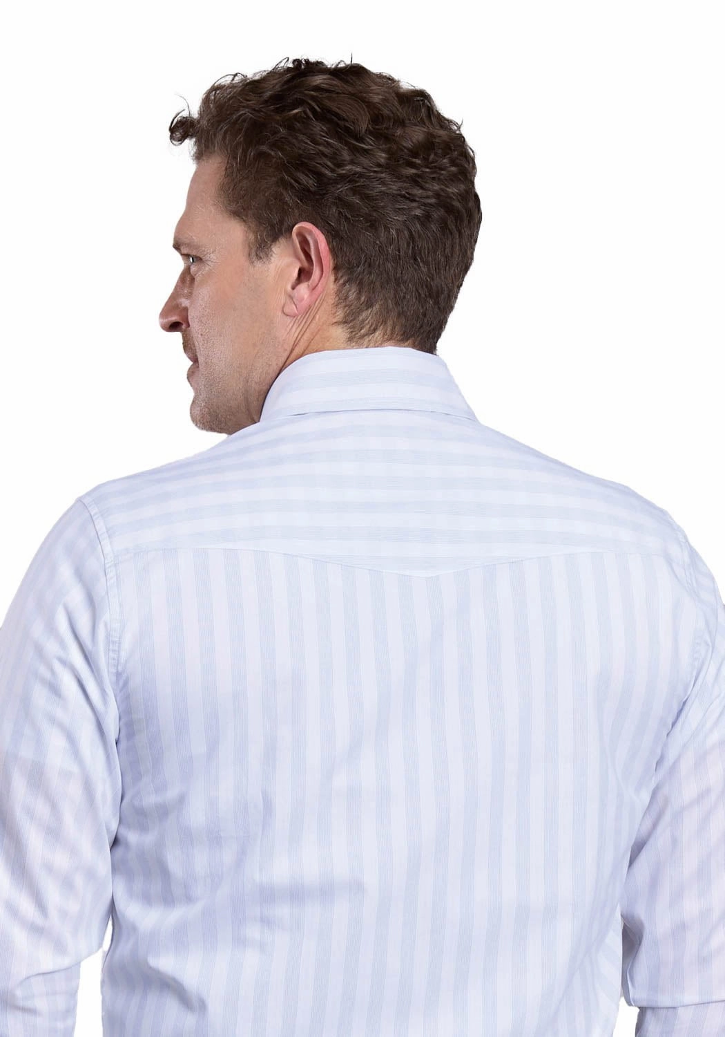 Stetson Mens Stripe Western Oxford White 100% Cotton L/S Shirt Trendsetting