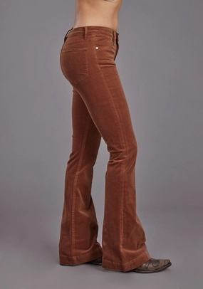 Stetson Womens 921 High Waist Flare Corduroy Brown Cotton Blend Jeans Just Fit Stetson Womens 921 High Waist Flare Corduroy Brown Cotton Blend Jeans Flexible Knee Panels Ever Versatile