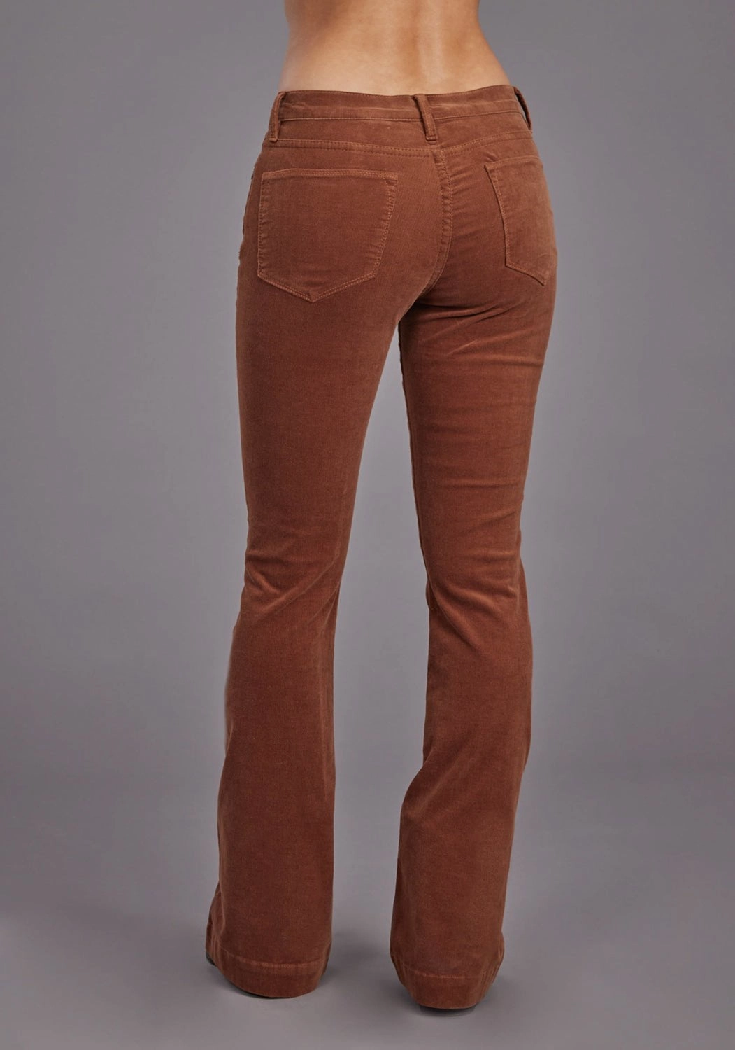 Timeless Choice Matching Basic Stetson Womens 921 High Waist Flare Corduroy Brown Cotton Blend Jeans