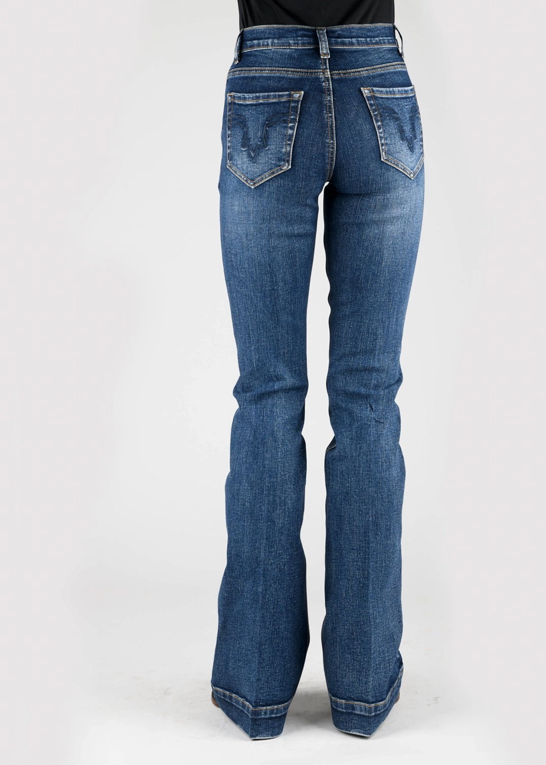 Night Out Traveler Gear Stylish Stetson Womens 921 High Waist Flare Deco Dark Wash Cotton Blend Jeans