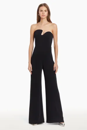 Strapless Puzzle Jumpsuit in Black Smart Waistband Pure Vibes Japan Cool Strapless Puzzle Jumpsuit in Black