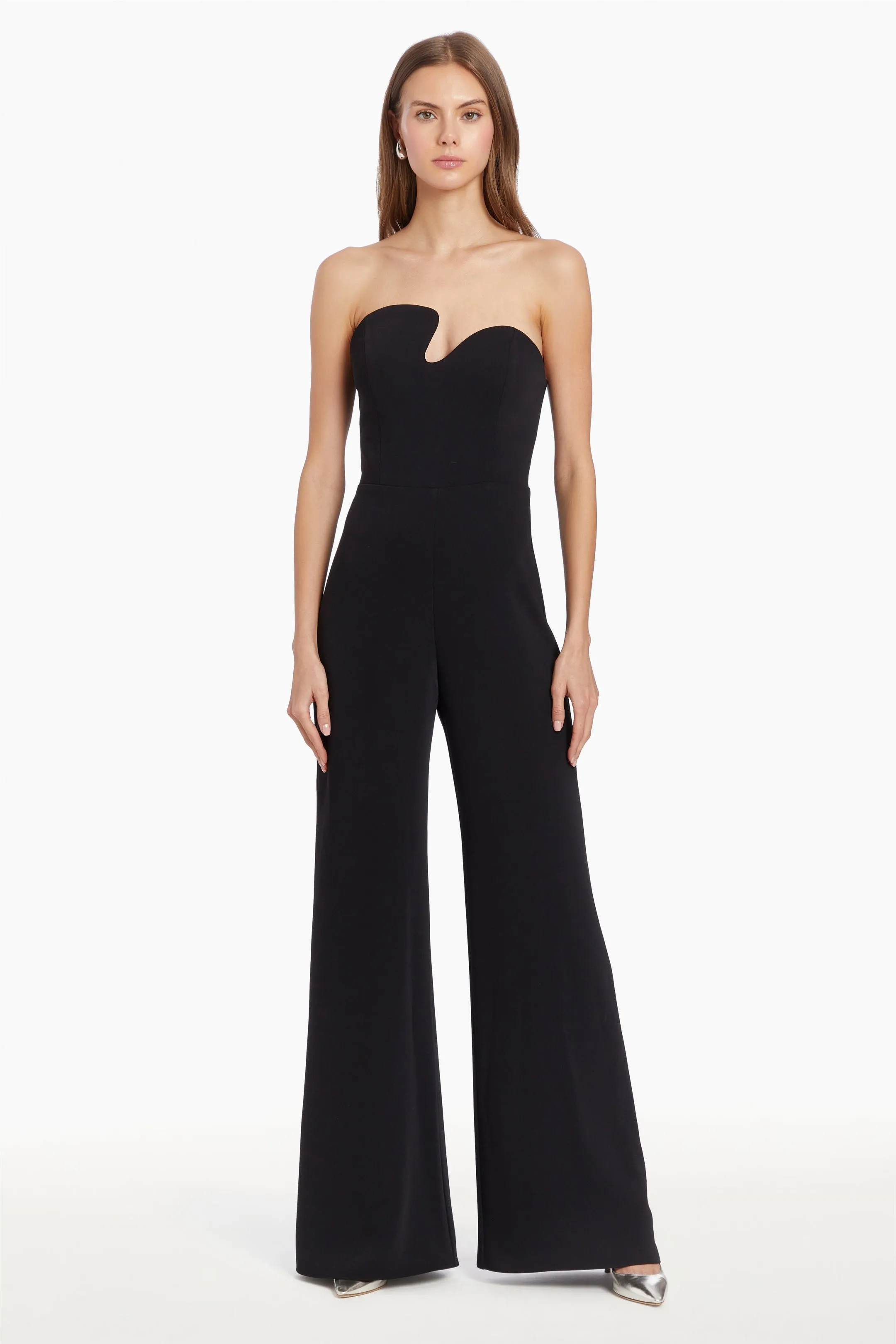 Pure Vibes Japan Cool Strapless Puzzle Jumpsuit in Black