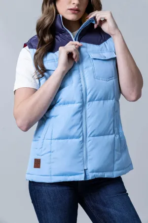 Street Appeal Kimes Ranch Womens Wyldfire Sky Blue 100% Polyester Puffer Vest Functional Waist Kimes Ranch Womens Wyldfire Sky Blue 100% Polyester Puffer Vest