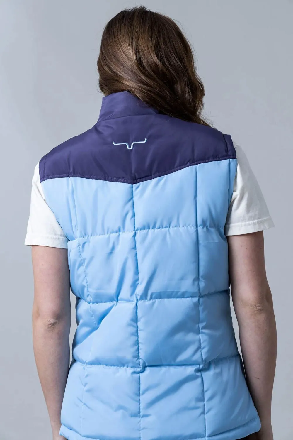 Kimes Ranch Womens Wyldfire Sky Blue 100% Polyester Puffer Vest High Quality Classic Wear Earthy