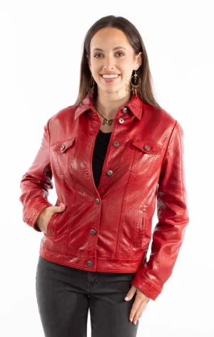 Street Appeal Scully Womens Washed Crinkle Vintage Red Leather Leather Jacket Scully Womens Washed Crinkle Vintage Red Leather Leather Jacket Style Statement All Round Piece