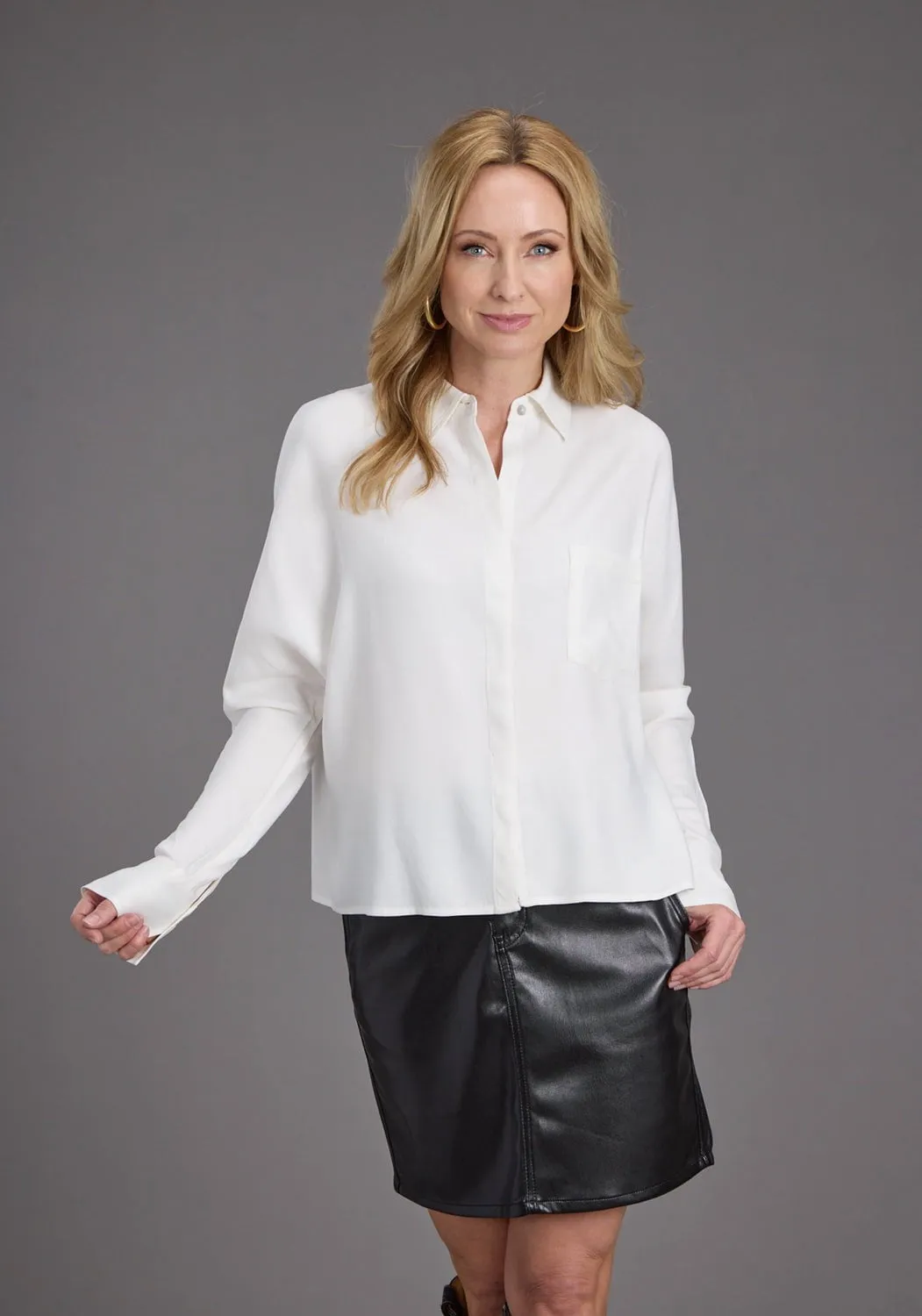 Natural Look All Season Fabric Weight Stetson Womens Front Back Yokes Black Faux Leather Skirt