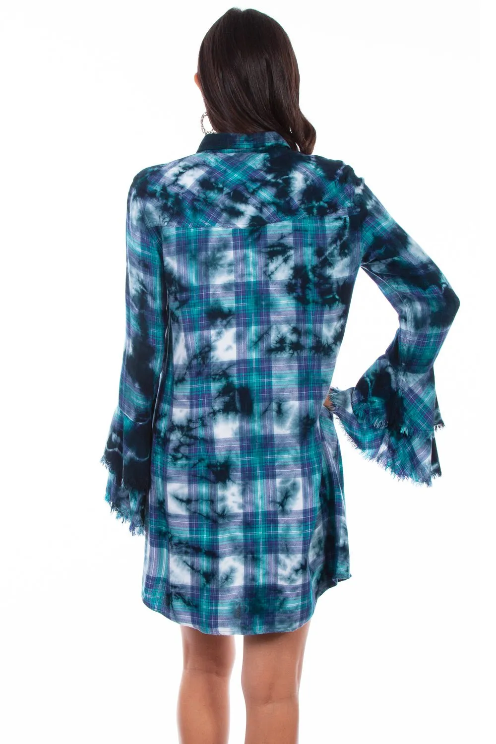 Durable Eco Friendly Trendy High Quality Scully Womens Teal Rayon Western Shirt L/S Dress