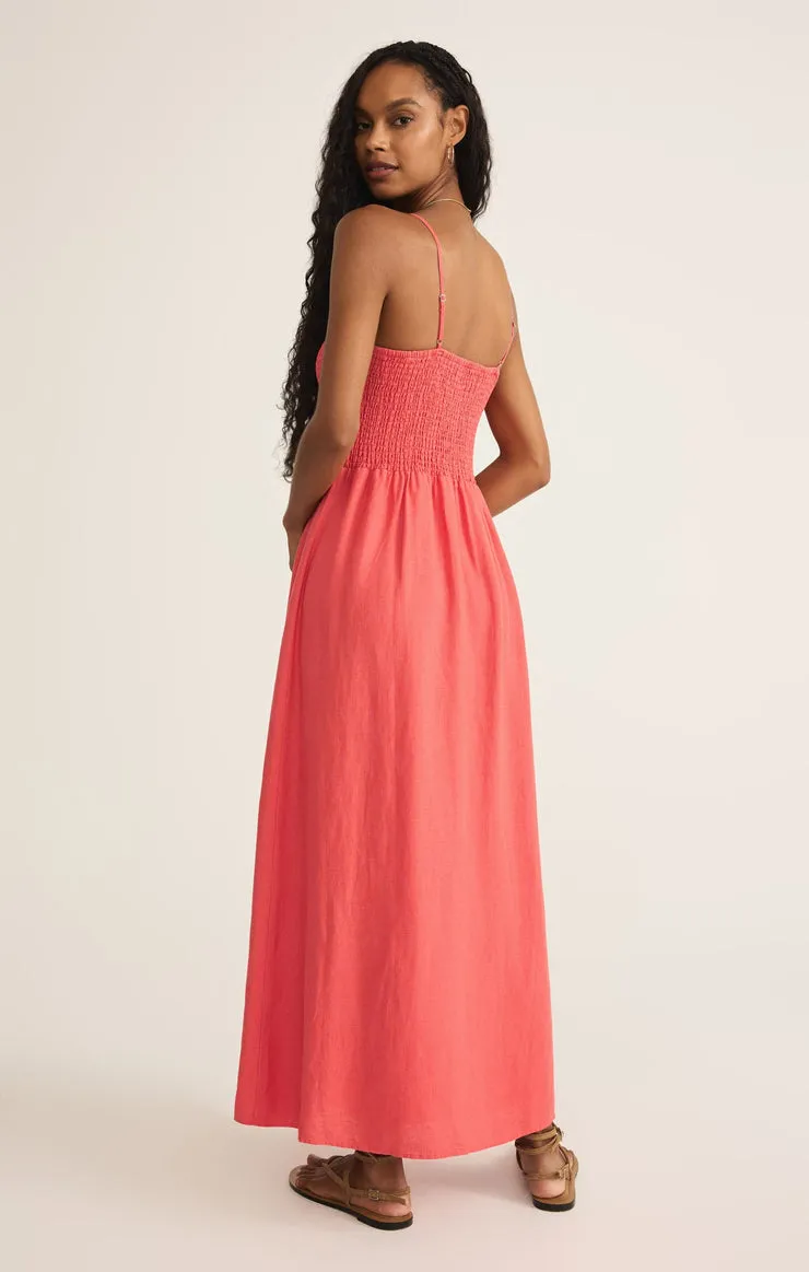 BAYSIDE LINEN MAXI DRESS Natural Flow Hidden-Pocket