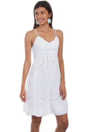 Strong Fabric Scully Womens White 100% Cotton Summery S/L Dress Basic Layers Parent Style Family Style Scully Womens White 100% Cotton Summery S/L Dress