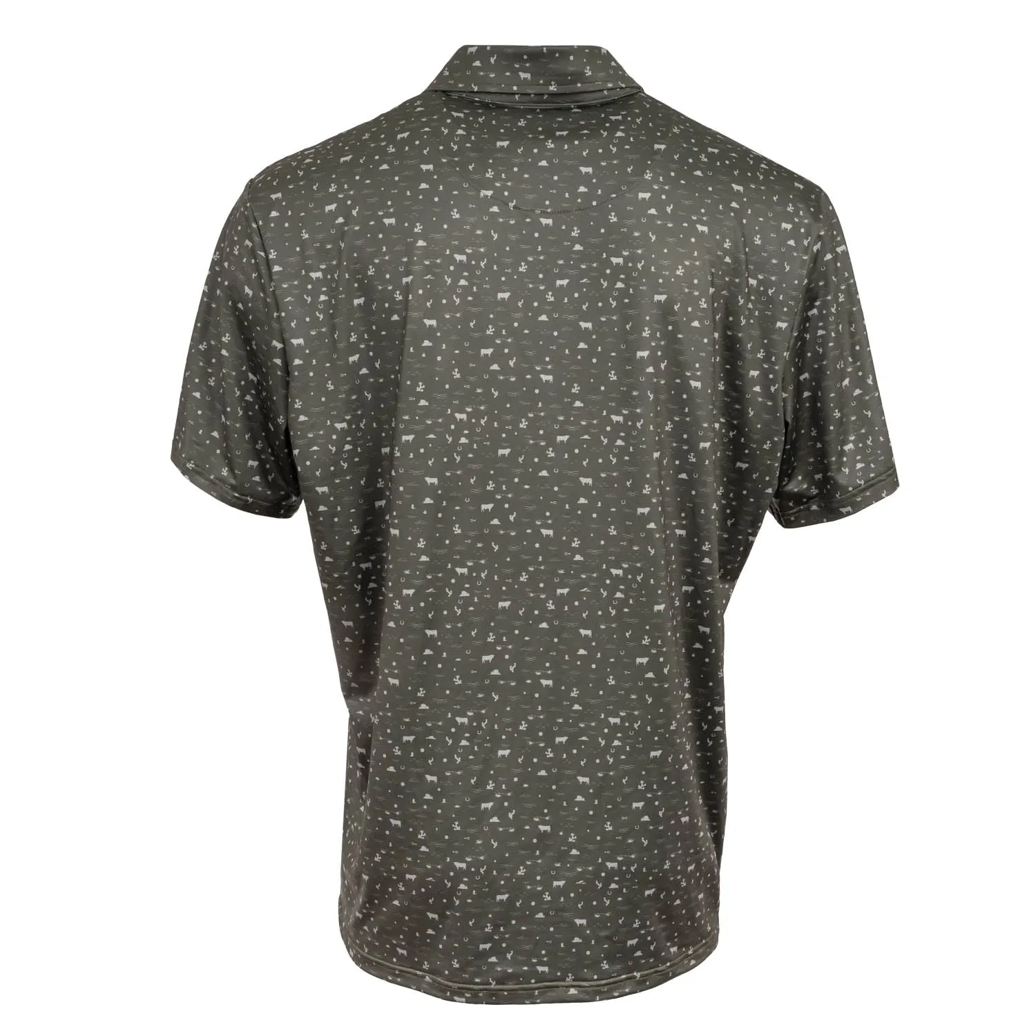 Multipurpose Layering Fabric Fast Drying STS Ranchwear Mens Fairway Forest Green/Tan Poly/Spandex S/S Polo Shirt