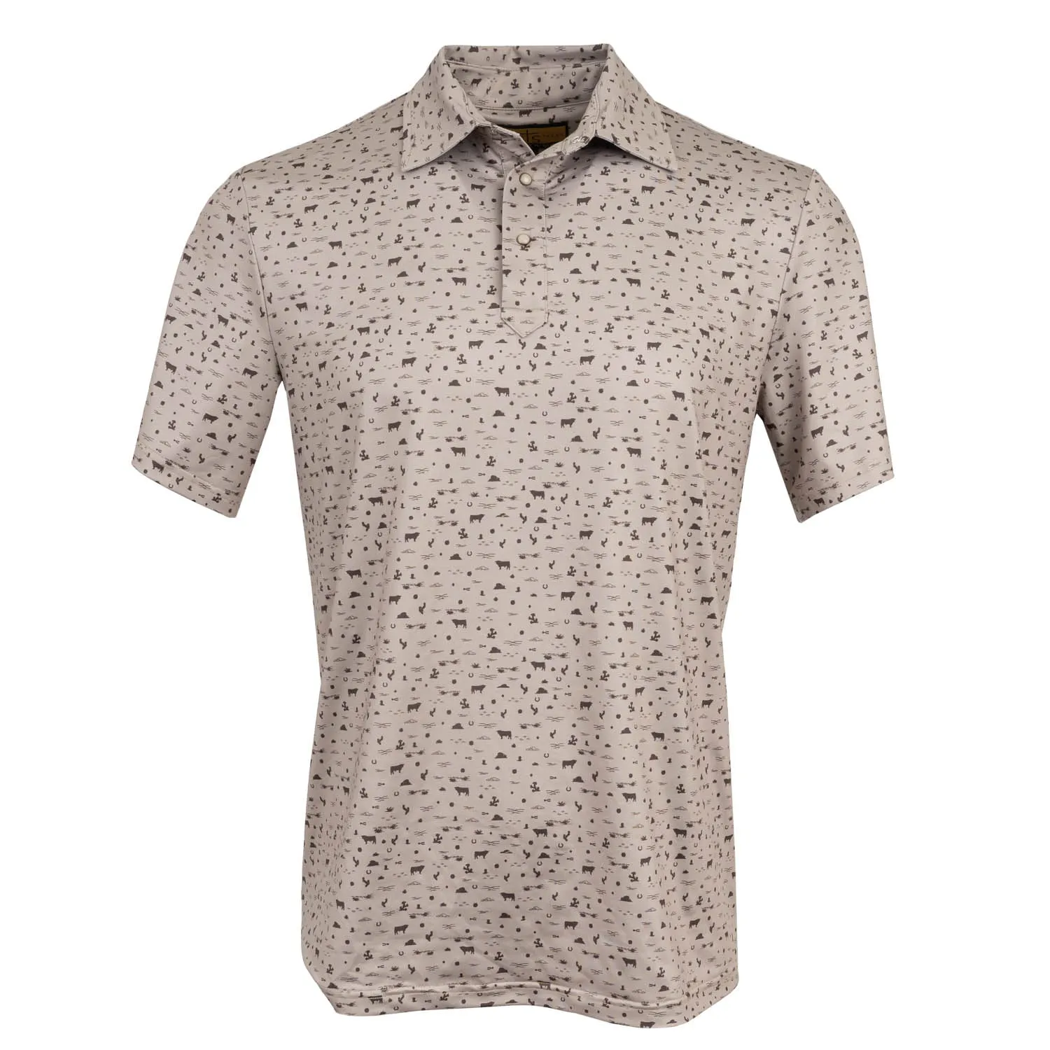 Fitted Silhouette STS Ranchwear Mens Fairway Sand/Chocolate Poly/Spandex S/S Polo Shirt