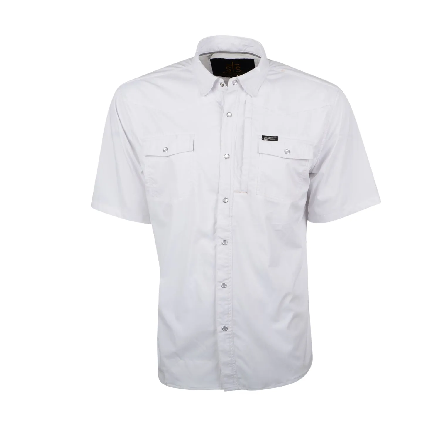 Minimalist Style STS Ranchwear Mens Fischer Performance White Nylon/Spandex L/S Shirt