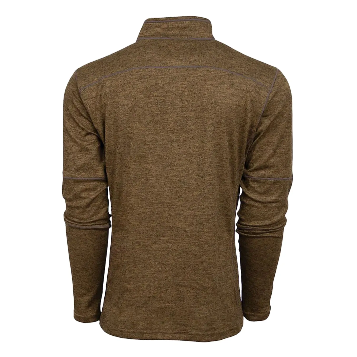 Seamless Sides STS Ranchwear Mens Quarter Zip Chocolate Polyester Pullover Sweater