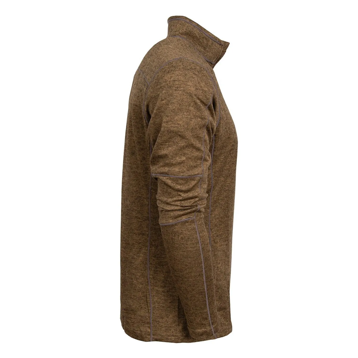STS Ranchwear Mens Quarter Zip Chocolate Polyester Pullover Sweater Anti Pilling Finish Weekend Outfit