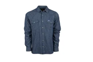 STS Ranchwear Mens Railroad Pinstripe Denim 100% Cotton L/S Shirt Tie-Dye Effect STS Ranchwear Mens Railroad Pinstripe Denim 100% Cotton L/S Shirt Comfort Wear