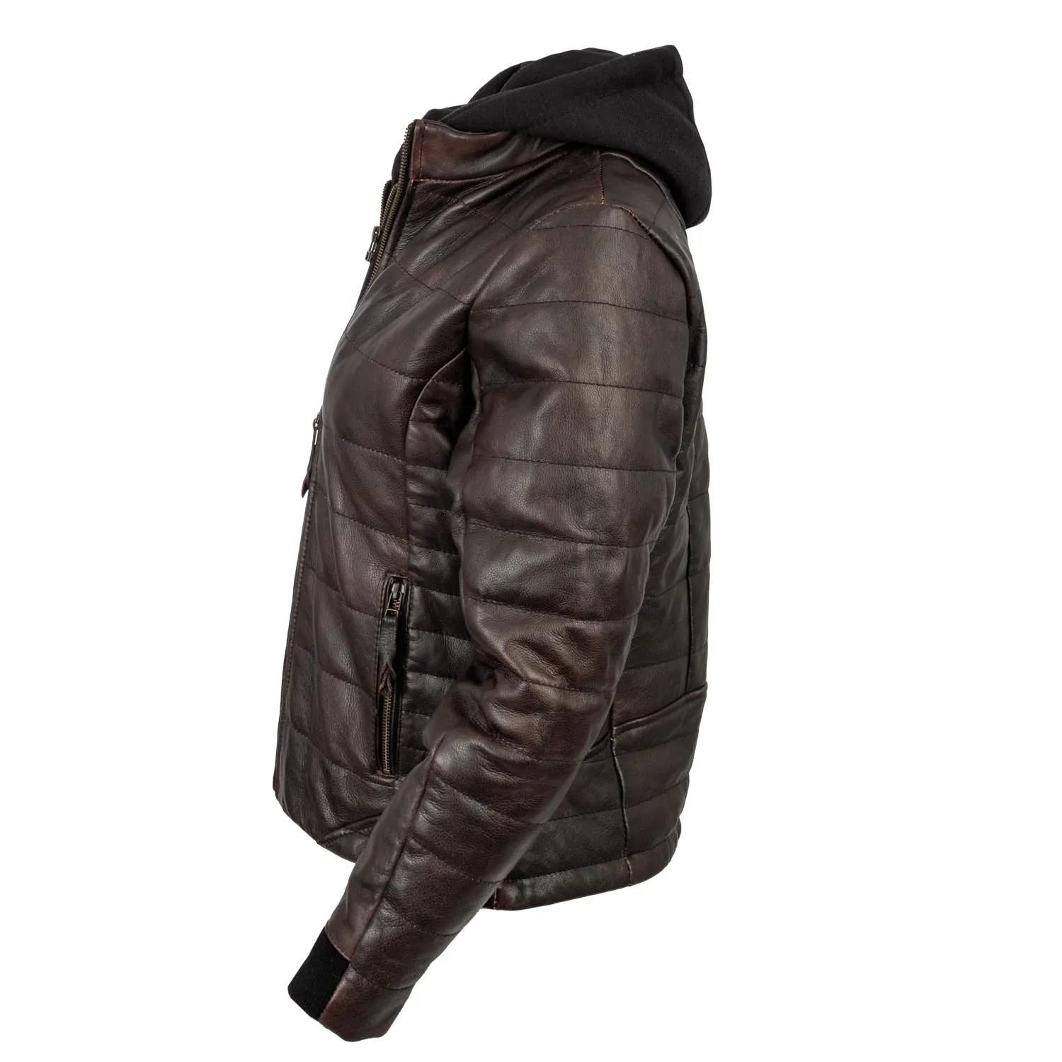 Street Cool Basic Attire STS Ranchwear Womens Amberly Black Cherry Leather Jacket