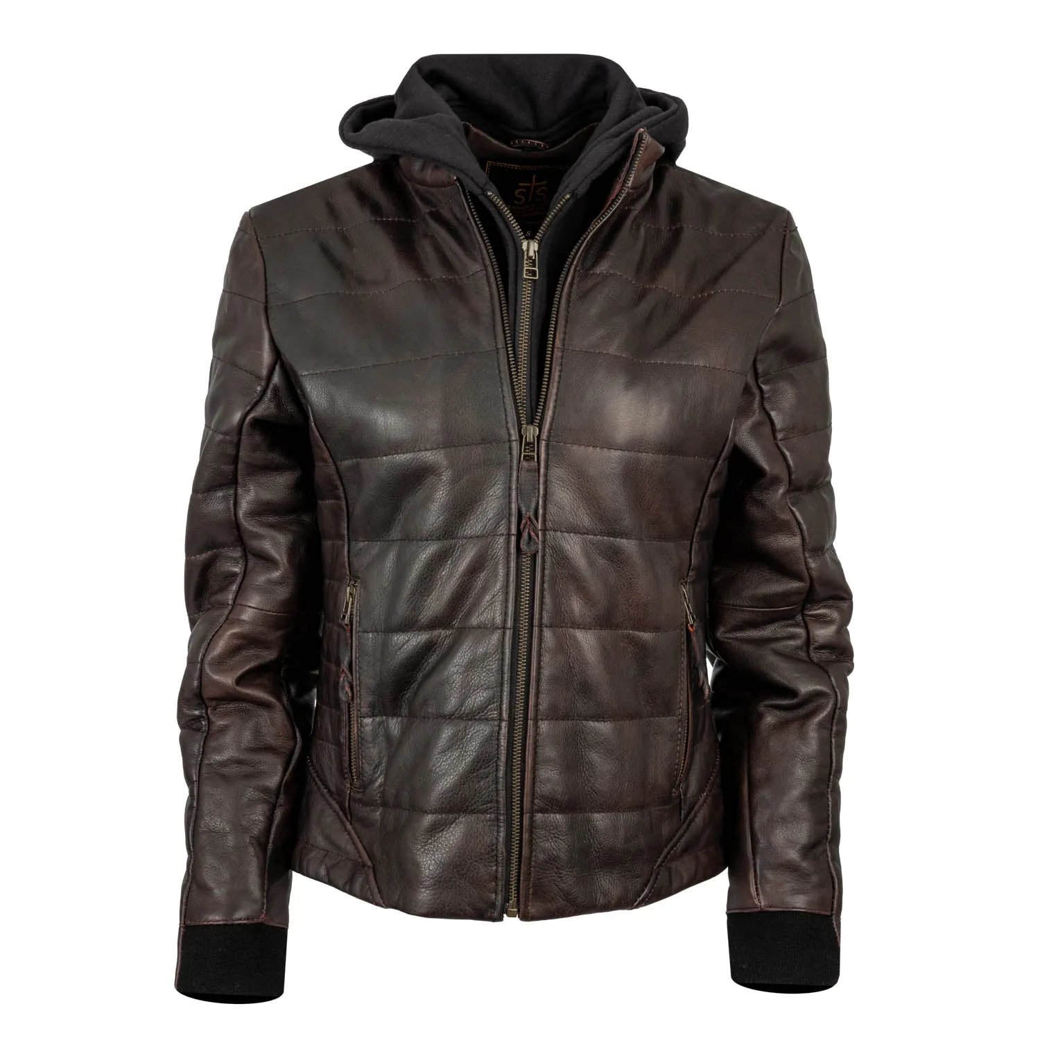 Colorfast Dyeing Method Trend Setter Smart Casual Classic Wear STS Ranchwear Womens Amberly Black Cherry Leather Jacket