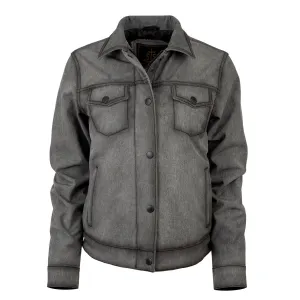 STS Ranchwear Womens Brumby Enzyme Gray 100% Cotton Softshell Jacket Temperature Regulating Selvedge Denim Autumn Days Family Style Eco Friendly STS Ranchwear Womens Brumby Enzyme Gray 100% Cotton Softshell Jacket