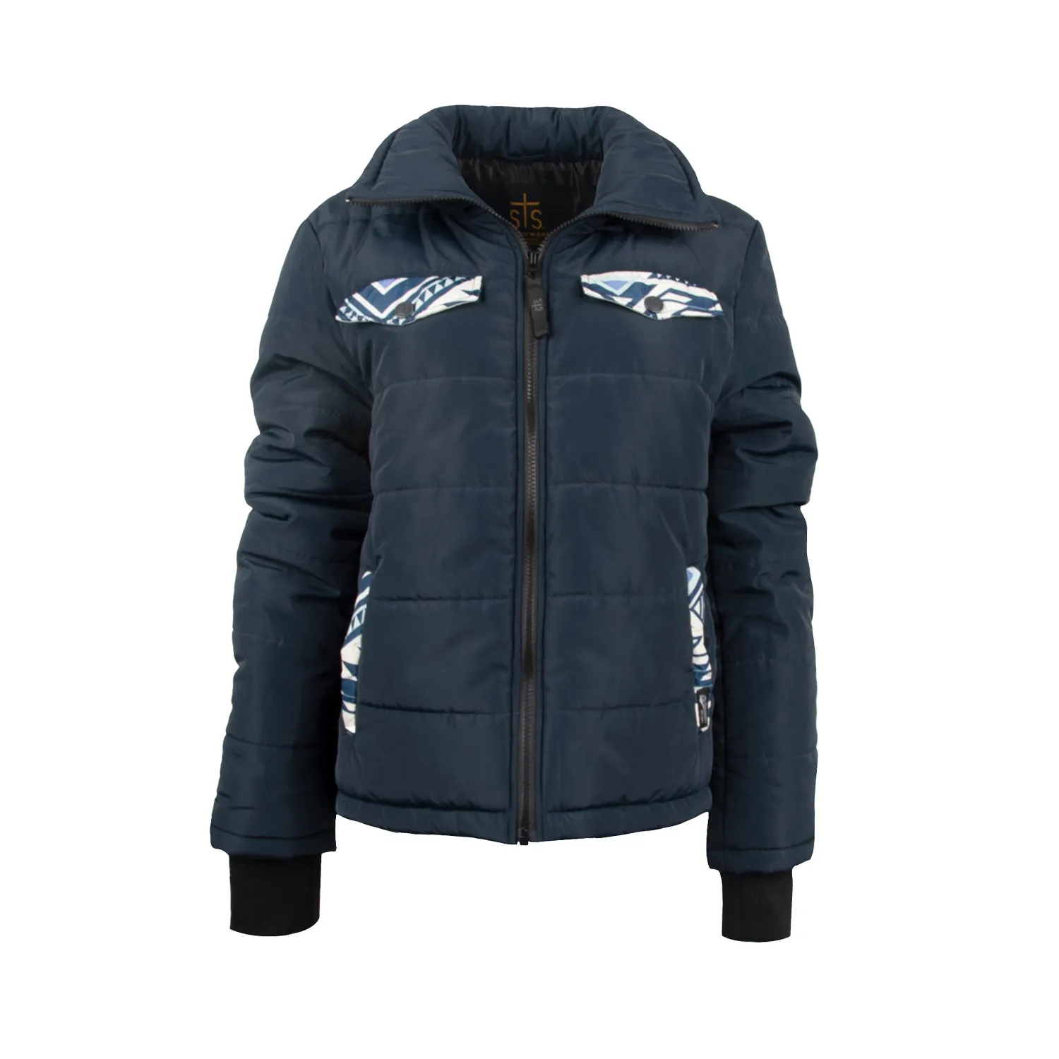 Smart Casual Fashionable Look STS Ranchwear Womens Crazy Jane Navy 100% Polyester Softshell Jacket