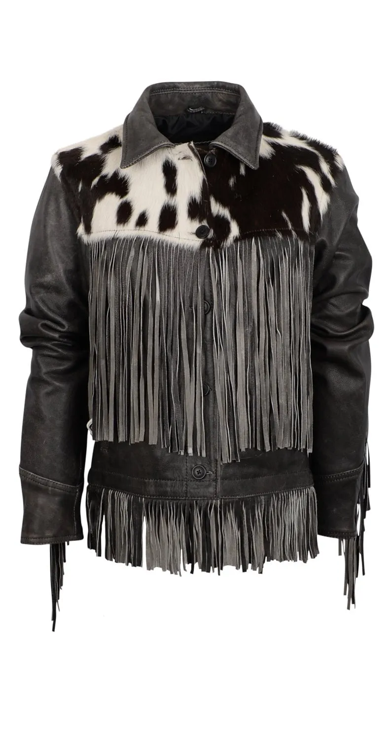 Unisex Wear Premium STS Ranchwear Womens Frontier Blackstone/Cowhide Leather Leather Jacket