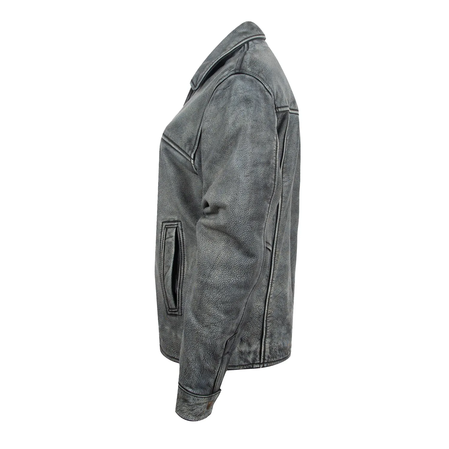 STS Ranchwear Womens Rifleman Stone Wash Leather Leather Jacket Daily Fashion Articulated Knee Shape