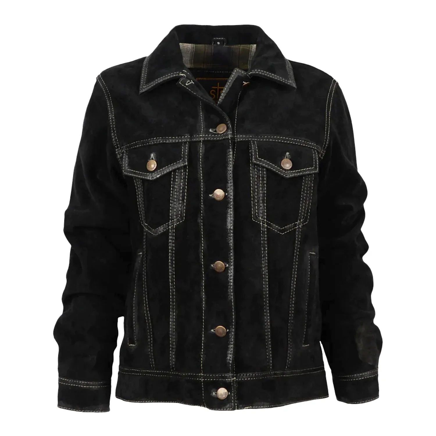 STS Ranchwear Womens Scout Black Suede Leather Jacket Street Mood