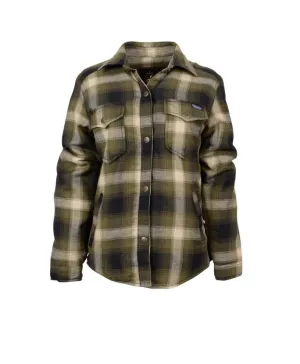 STS Ranchwear Womens Trapper Shirt Green/Navy Plaid 100% Polyester Cotton Jacket Slim Tapered Rainy Day Winter Warmth Autumn Days Contemporary Waistband STS Ranchwear Womens Trapper Shirt Green/Navy Plaid 100% Polyester Cotton Jacket
