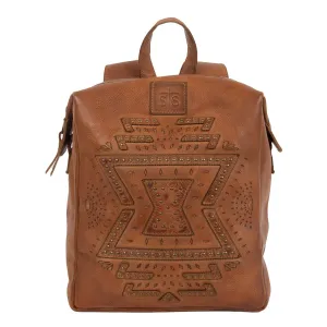 STS Ranchwear Womens Wayfarer Veg-Tan Leather Backpack Fade Look Versatile Design STS Ranchwear Womens Wayfarer Veg-Tan Leather Backpack