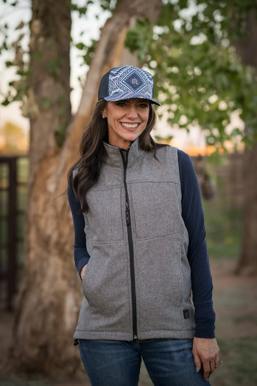 Go To Outfit Popular Option STS Ranchwear Womens Weston Vest Heather Gray Poly/Spandex Fleece Vest