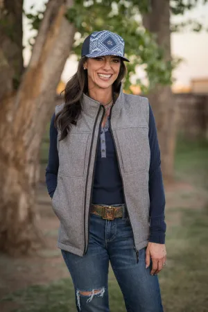STS Ranchwear Womens Weston Vest Heather Gray Poly/Spandex Fleece Vest Fresh Look Eco Friendly Night Out Earthy Modern Minimalist Office Wear STS Ranchwear Womens Weston Vest Heather Gray Poly/Spandex Fleece Vest