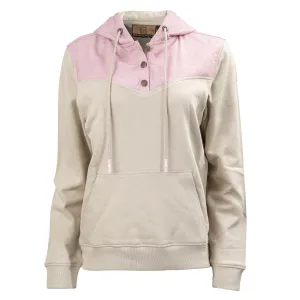 STS Ranchwear Womens Whit Pink/Oatmeal 100% Cotton Hoodie Weather Resistant Finish STS Ranchwear Womens Whit Pink/Oatmeal 100% Cotton Hoodie Party Look Classic Wear