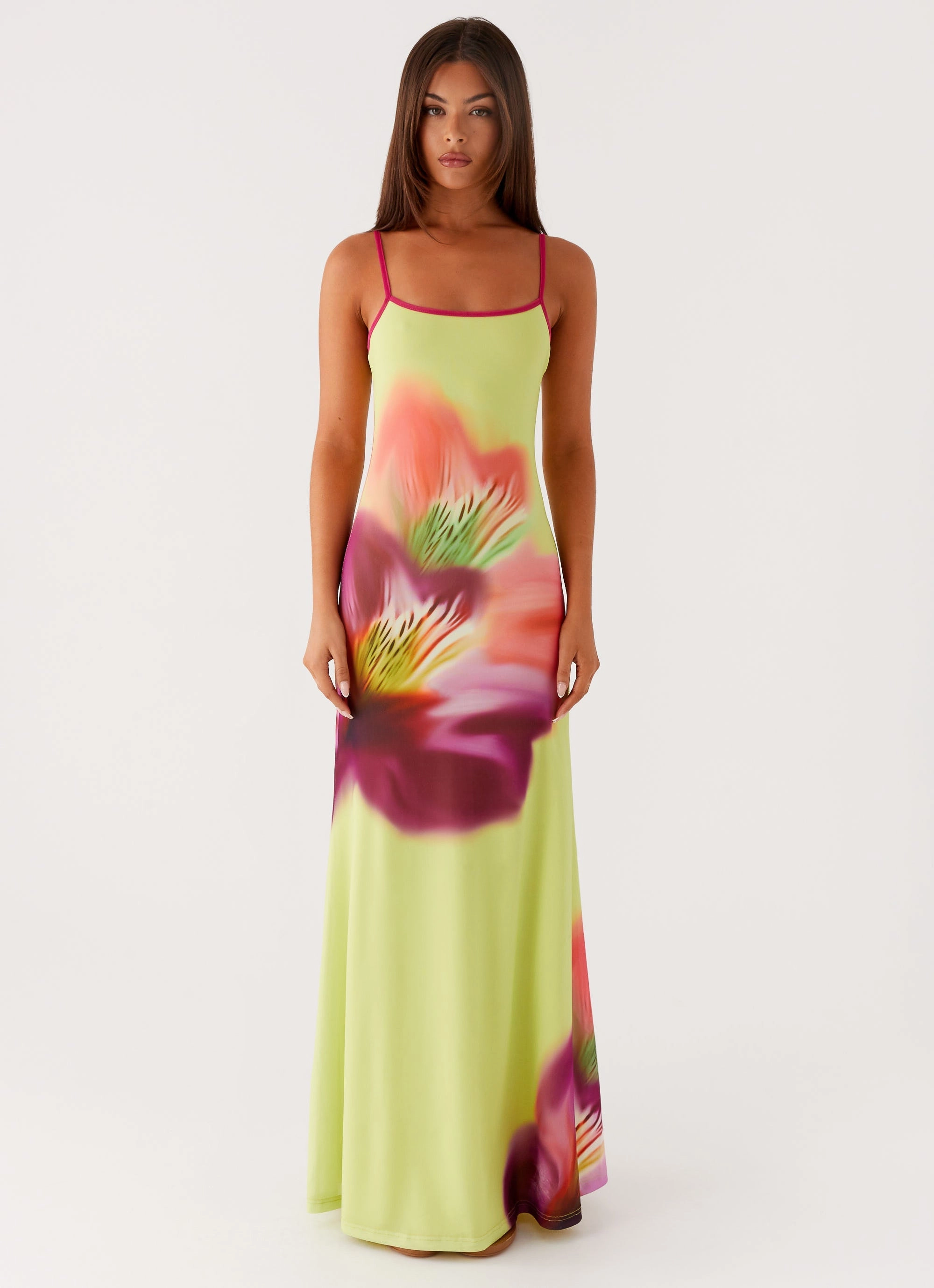 Delicate Lines Everett Maxi Dress - Green Tropical