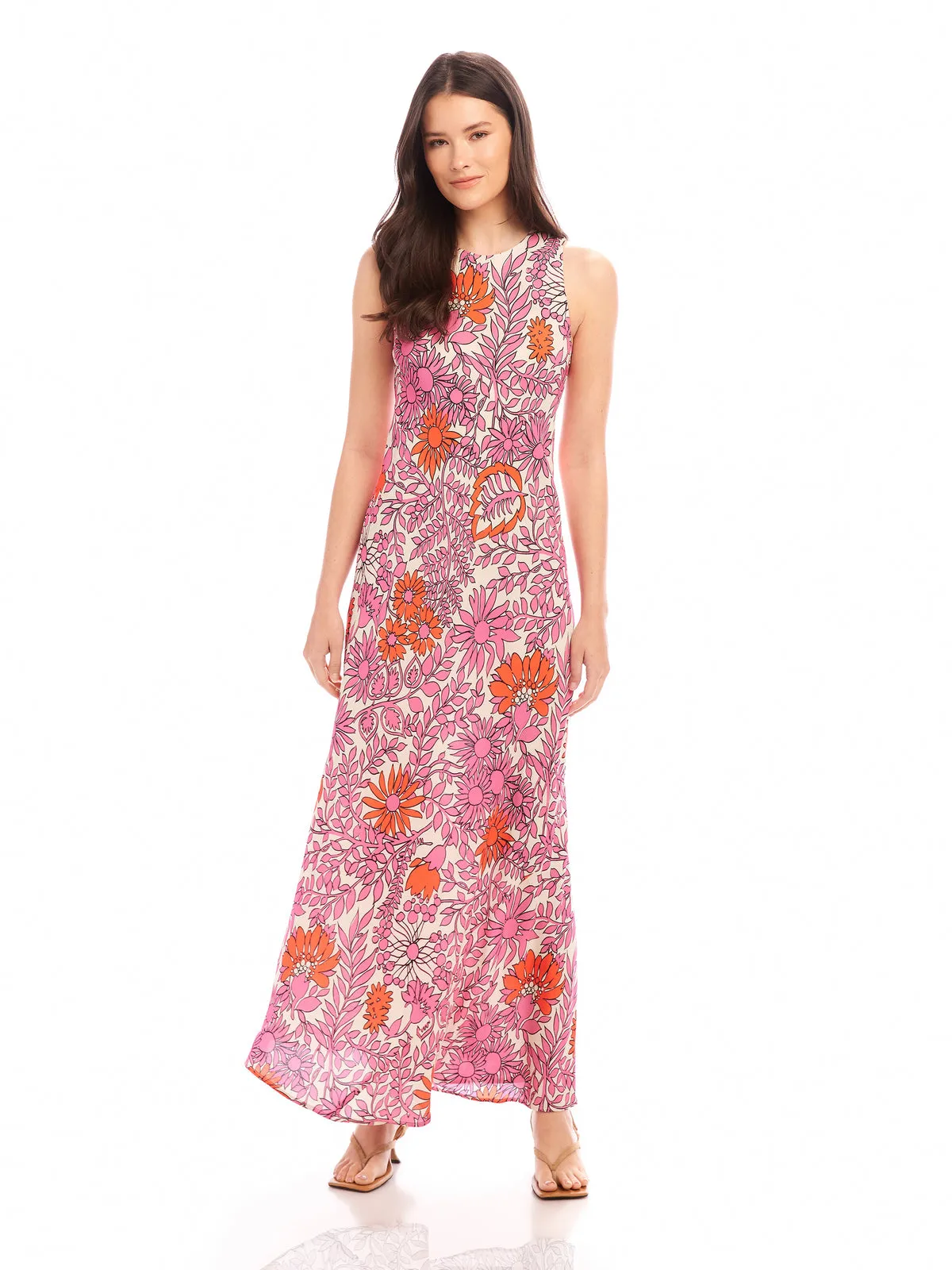 Fitted Look Dani Maxi Dress in Retro Print