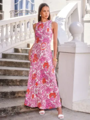 Stunning Wear Dani Maxi Dress in Retro Print Dani Maxi Dress in Retro Print Neutral Tones Happy Soul