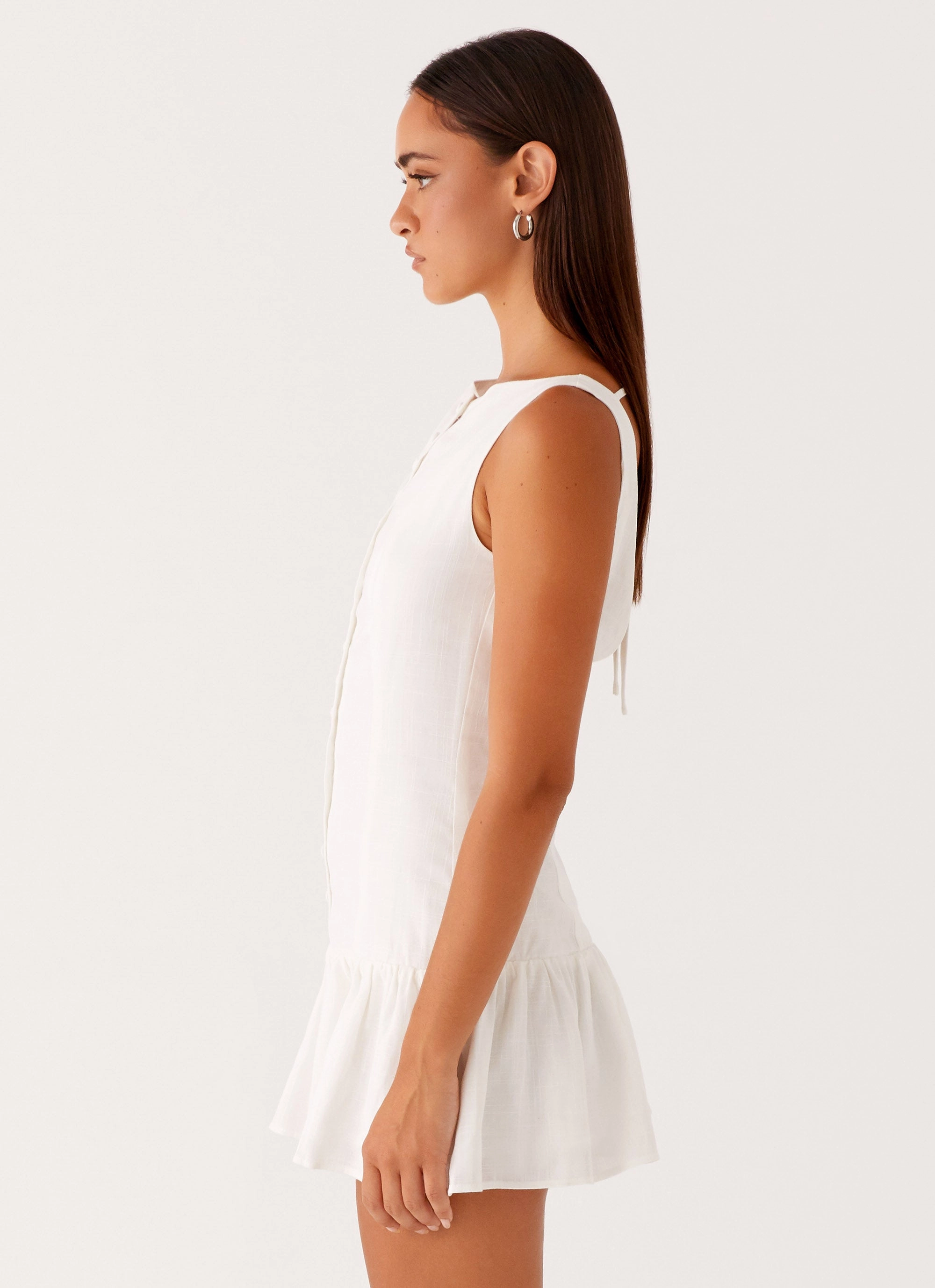 Warm Palette Love Glow Meggie Linen Mini Dress - White