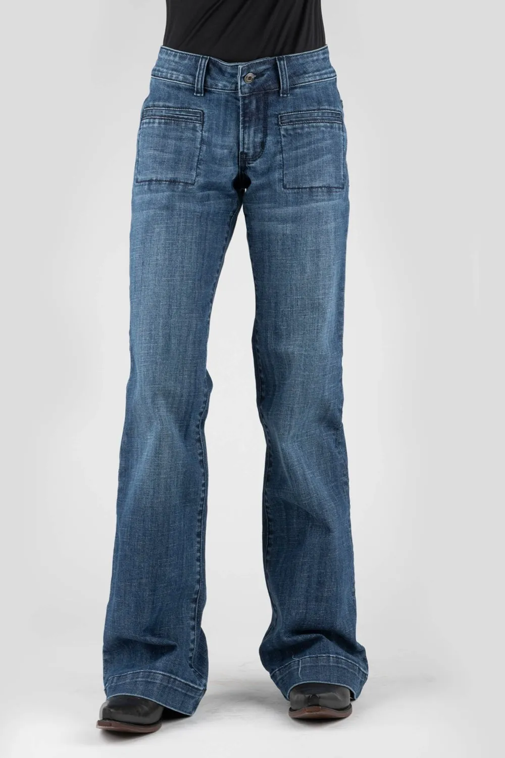 Stetson Womens 214 Plain Back Blue Cotton Blend Jeans Closet Must