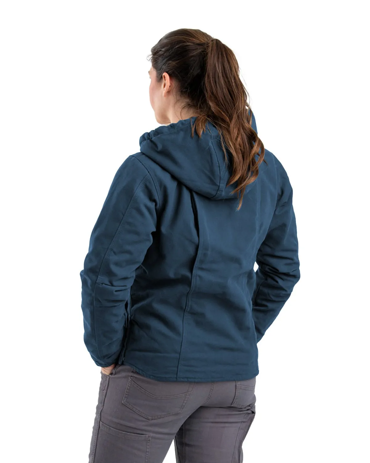 Berne Womens Sherpa-Lined Softstone Duck Hooded Midnight Rain 100% Cotton Jacket Travel Outfit Chill Outfit Date Night Vibrant Design