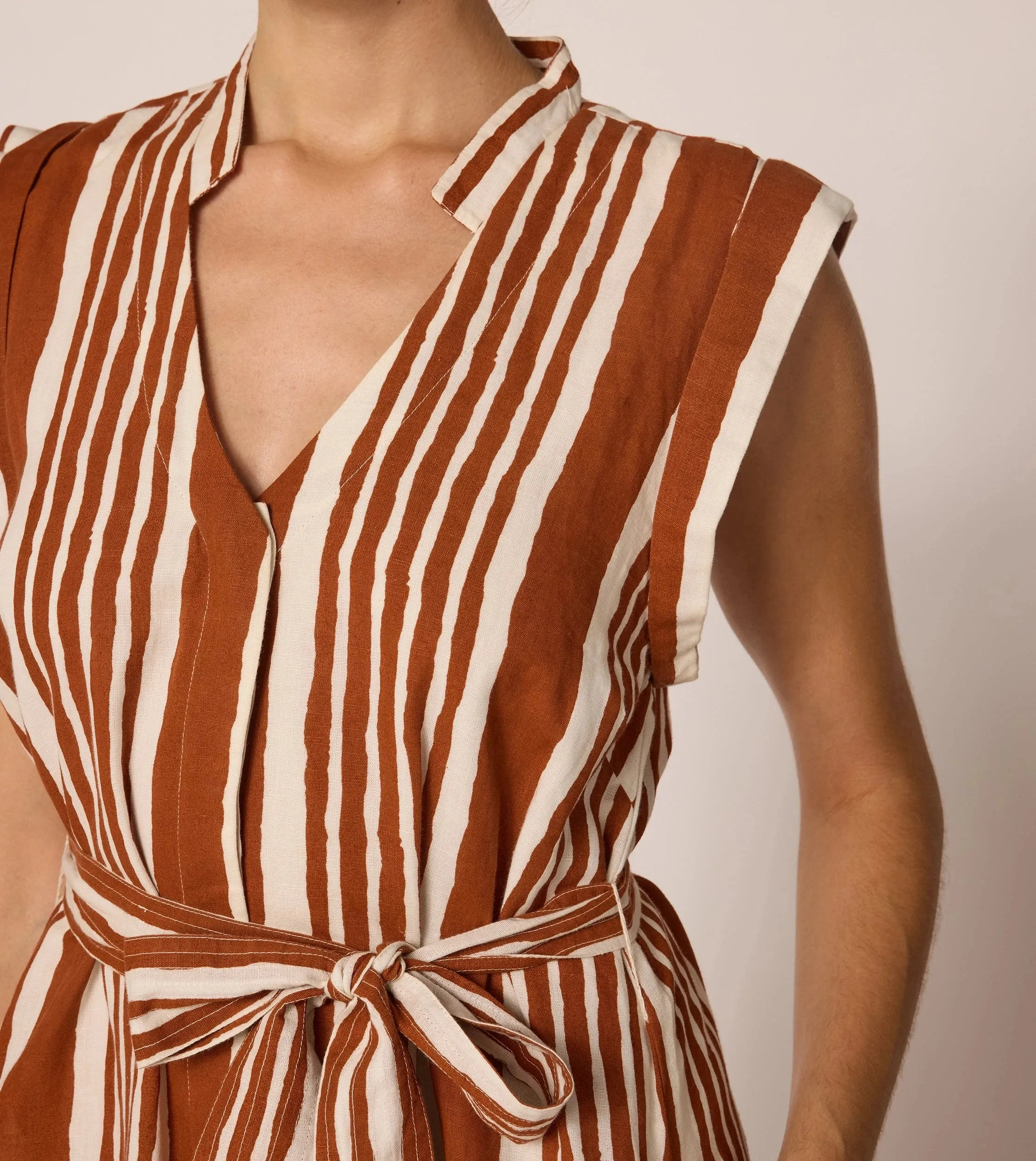 All Season Airy Movement Lani Midi Dress | Vecchio Stripe