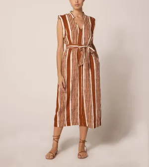 Stylish Comfort Lani Midi Dress | Vecchio Stripe Lani Midi Dress | Vecchio Stripe Fresh Texture