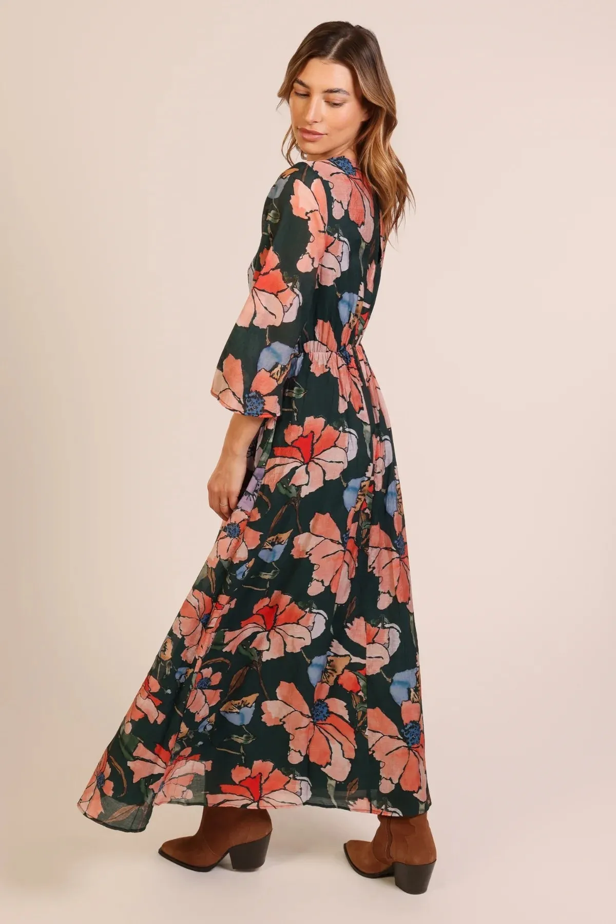 Sleek Waist Satin Fabric Slow Motion Millie Dress in Green