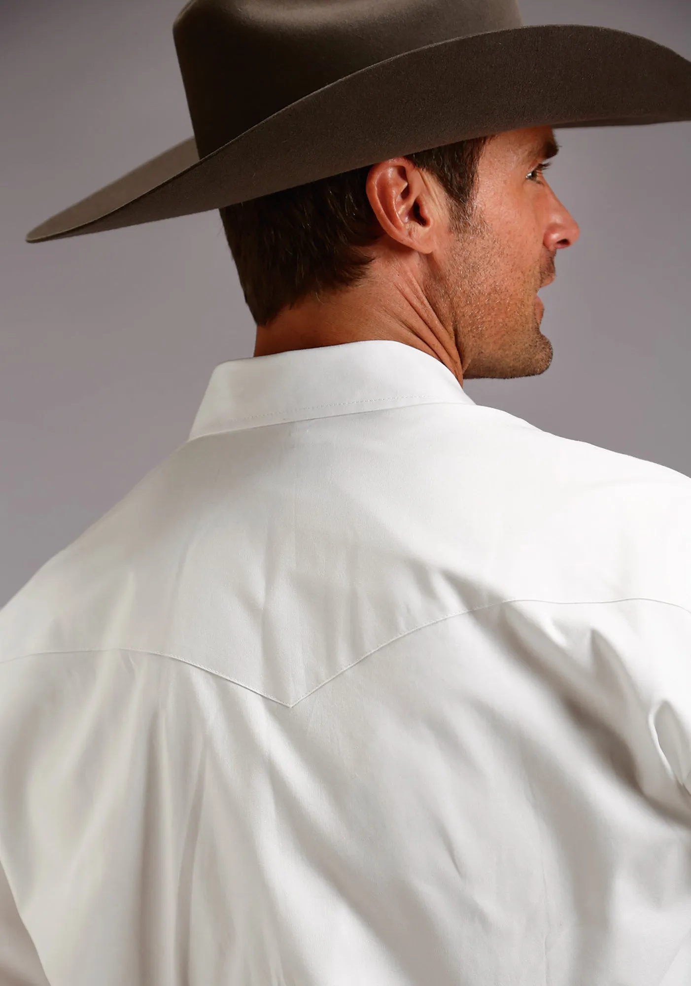Stetson Mens White 100% Cotton Pinpoint Oxford L/S Shirt Button front Thermal Regulation Fabric