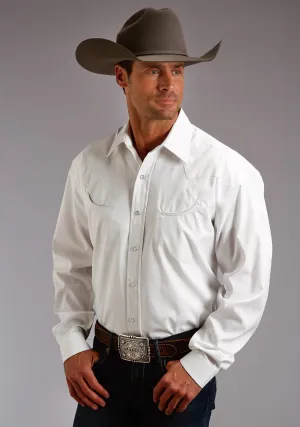Stylish Essential Stetson Mens White 100% Cotton Pinpoint Oxford L/S Shirt Mature Elegance Essential Fit Stetson Mens White 100% Cotton Pinpoint Oxford L/S Shirt